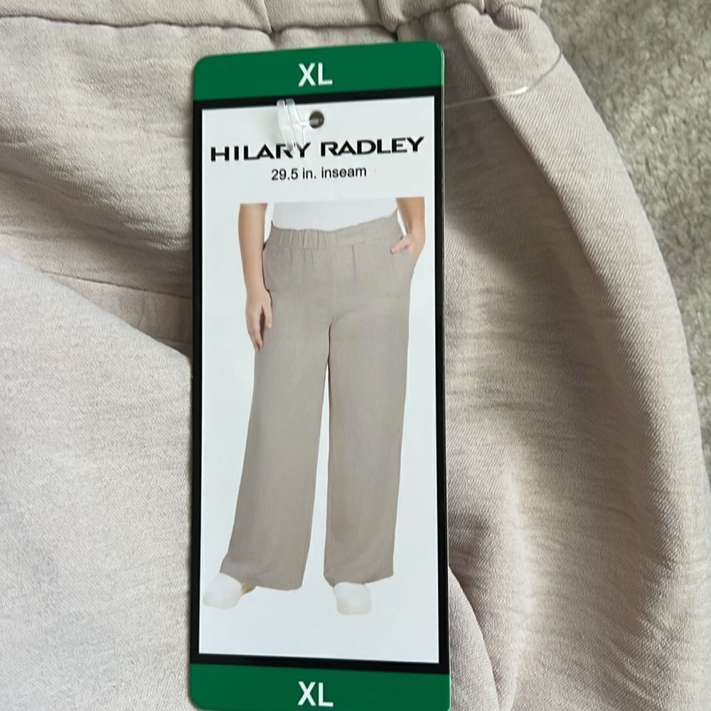 NWT Hilary Radley Women's Wide Leg Crinkle Fluid Pants, Size XL